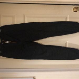 Zanerobe black denim and leather jogger size 32